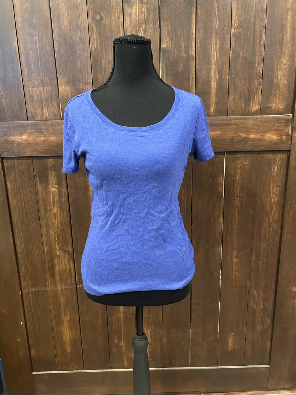 Workshop Republic Clothing Periwinkle Scoop Neck Short Sleeve Tee